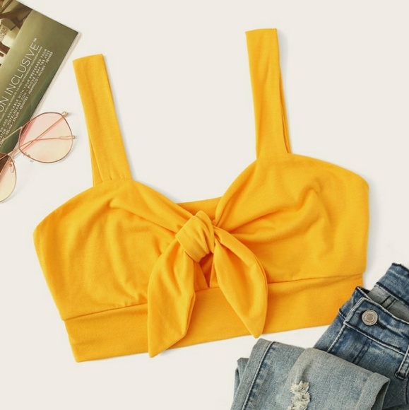 Tops - Bright Yellow Crop Top